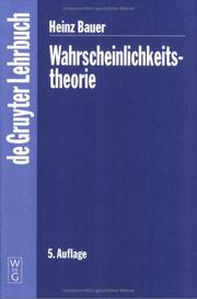Cover of: Wahrscheinlichkeitstheorie.