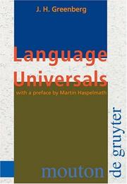Language universals by Greenberg, Joseph Harold