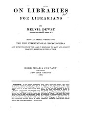 Cover of: On libraries by Melvil Dewey