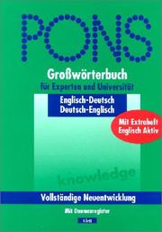 Cover of: Pons Groworterbuch Fur Experten Und Universitat Mit Daumenregister