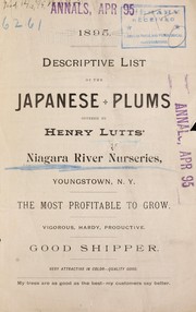 Descriptive list of the Japanese plums offered by by Niagara River Nurseries