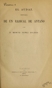 Cover of: El audaz by Benito Pérez Galdós