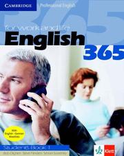 Cover of: English365 1 Student's Book Klett Version: For Work and Life (Cambridge Professional English)