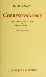 Cover of: Correspondance by Honoré de Balzac