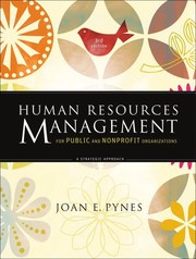 Cover of: Human resources management for public and nonprofit organizations by Joan Pynes