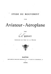 Cover of: Etude Du Mouvement D'Un Aviateur- Aeroplane
