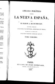 Cover of: Ensayo político sobre la Nueva Espan︢︣a by por A. de Humboldt.