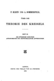 Cover of: Über die Theorie des Kreisels: Mit 143 Figuren im Text