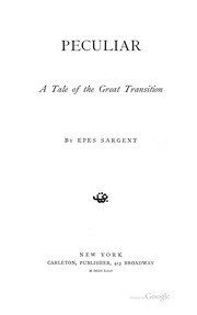 Cover of: Peculiar: A Tale of the Great Transition