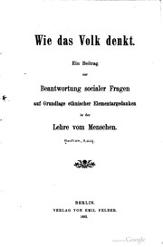 Cover of: Wie das volk denkt by Adolf Bastian