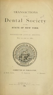 Cover of: Transactions of the Dental Society of the State of New York by 