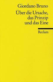 Cover of: Über die Ursache, das Prinzip und das Eine.