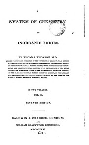 Cover of: A system of chemistry of inorganic bodies. by Thomson, Thomas