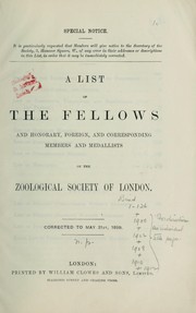 Cover of: List of fellows. by Zoological Society of London