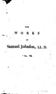 Cover of: The works of Samuel Johnson, LL.D.