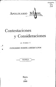 Cover of: Contestaciones y consideraciones al pueblo y Congreso norte-americanos