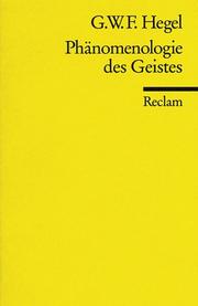 Cover of: Phanomenologie Des Geistes by Georg Wilhelm Friedrich Hegel