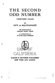 Cover of: The second odd number: thirteen tales