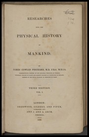 Cover of: Researches into the physical history of mankind. by Prichard, James Cowles