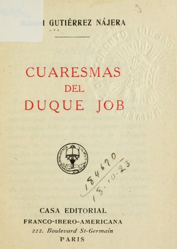 Cuaresmas del Duque Jo by Manuel Guti©Øerrez N©Øajera