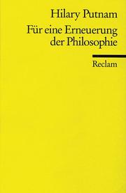 Cover of: Für eine Erneuerung der Philosophie.