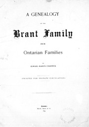 Cover of: A genealogy of the Brant family from Ontarian families