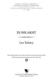 Cover of: In shlakhṭ hoyz = by Лев Толстой