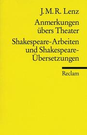 Cover of: Anmerkungen übers Theater ; Shakespeare-Arbeiten und Shakespeare-Übersetzungen