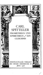 Cover of: Prometheus und Epimetheus by Carl Spitteler.