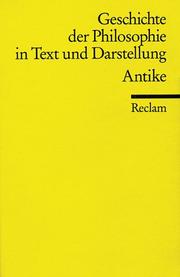 Cover of: Geschichte der Philosophie I in Text und Darstellung. Antike. by Wolfgang Wieland
