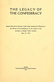 Cover of: The legacy of the Confederacy by Locke Craig