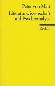 Cover of: Literaturwissenschaft und Psychoanalyse. by Peter von Matt