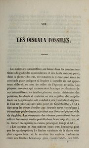 Cover of: Remarques sur les oiseaux fossiles: these de géologie soutenue devant la Faculté des sciences de Paris, le 5 août, 1844 : pour être admis au grade de docteur es-sciences naturelles