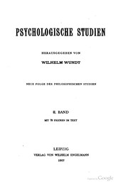 Cover of: Psychologische Studien by Wilhelm Max Wundt