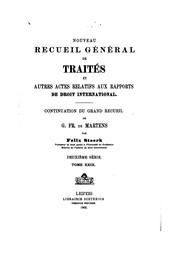Cover of: Nouveau recueil général de traités et autres actes relatifs aux rapports de droit international. by Georg Friedrich von Martens