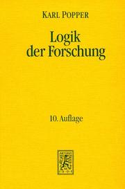 Cover of: Logik der Forschung by Karl Popper