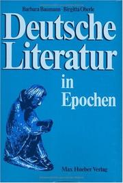 Deutsche Literatur in Epochen by Barbara Baumann, B Baumann, B Oberle