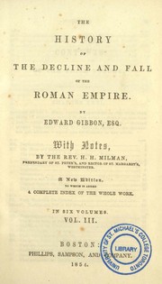 Cover of: The  history of the decline and fall of the Roman Empire by Edward Gibbon