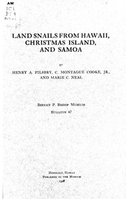 Cover of: Land snails from Hawaii, Christmas Island, and Samoa