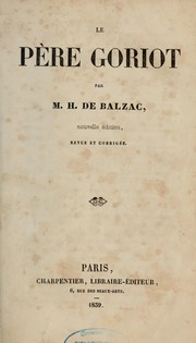 Cover of: Le Père Goriot by Honoré de Balzac