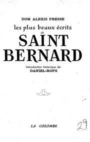Cover of: Les plus beaux écrits de Saint Bernard
