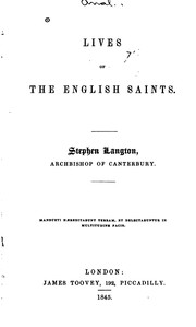 Cover of: Lives of the English Saints