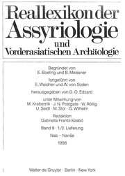 Reallexikon der Assyriologie und vorderasiatischen Archa ologie by Ebeling, Erich, Bruno Meissner