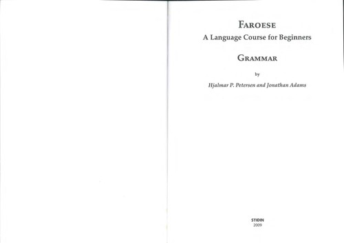 Faroese by Jonathan Adams, Hjalmar P. Petersen