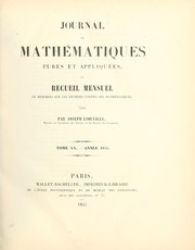 Cover of: Journal de mathématiques pures et appliquées by Joseph Liouville