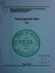 Cover of: Thoroughfare plan for the town of Wingate