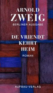 Cover of: De Vriendt kehrt heim by Arnold Zweig