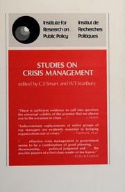 Cover of: Studies on crisis management by edited by C. F. Smart and W. T. Stanbury.