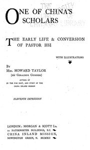 Cover of: Pastor Hsi, Confucian scholar and Christian by Mary Geraldine Guinness Taylor