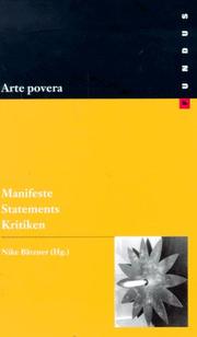 Cover of: Arte Povera. Manifeste, Statements, Kritiken.